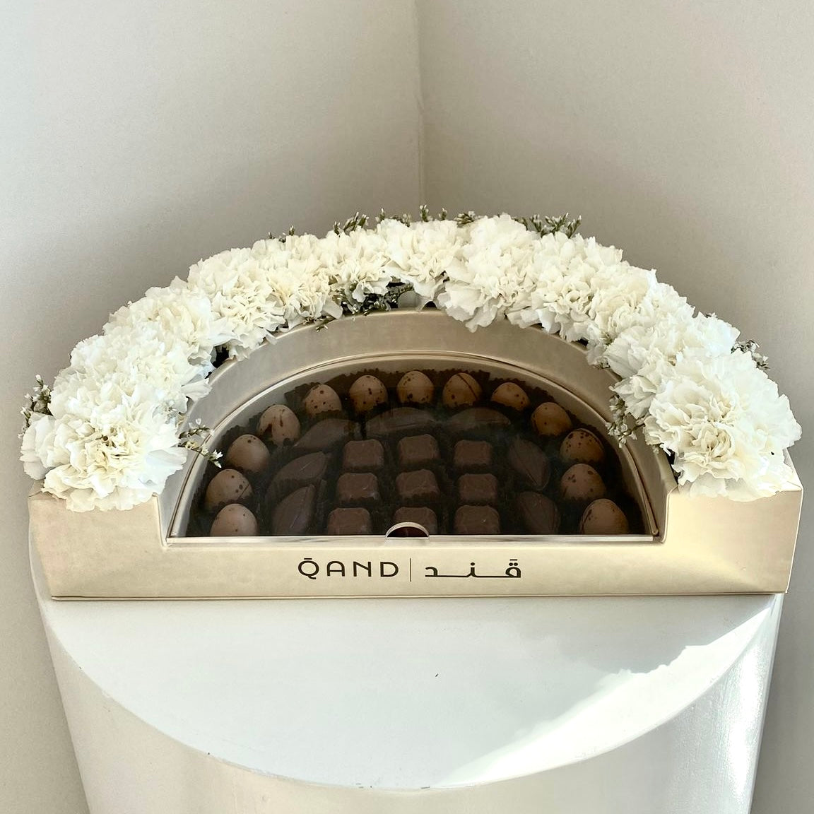 Arch flower+chocolate leather tray